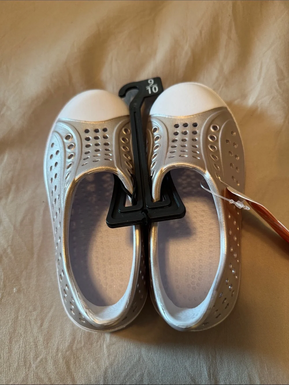wonder nation Silver and White Slip-On Kids Water Shoes